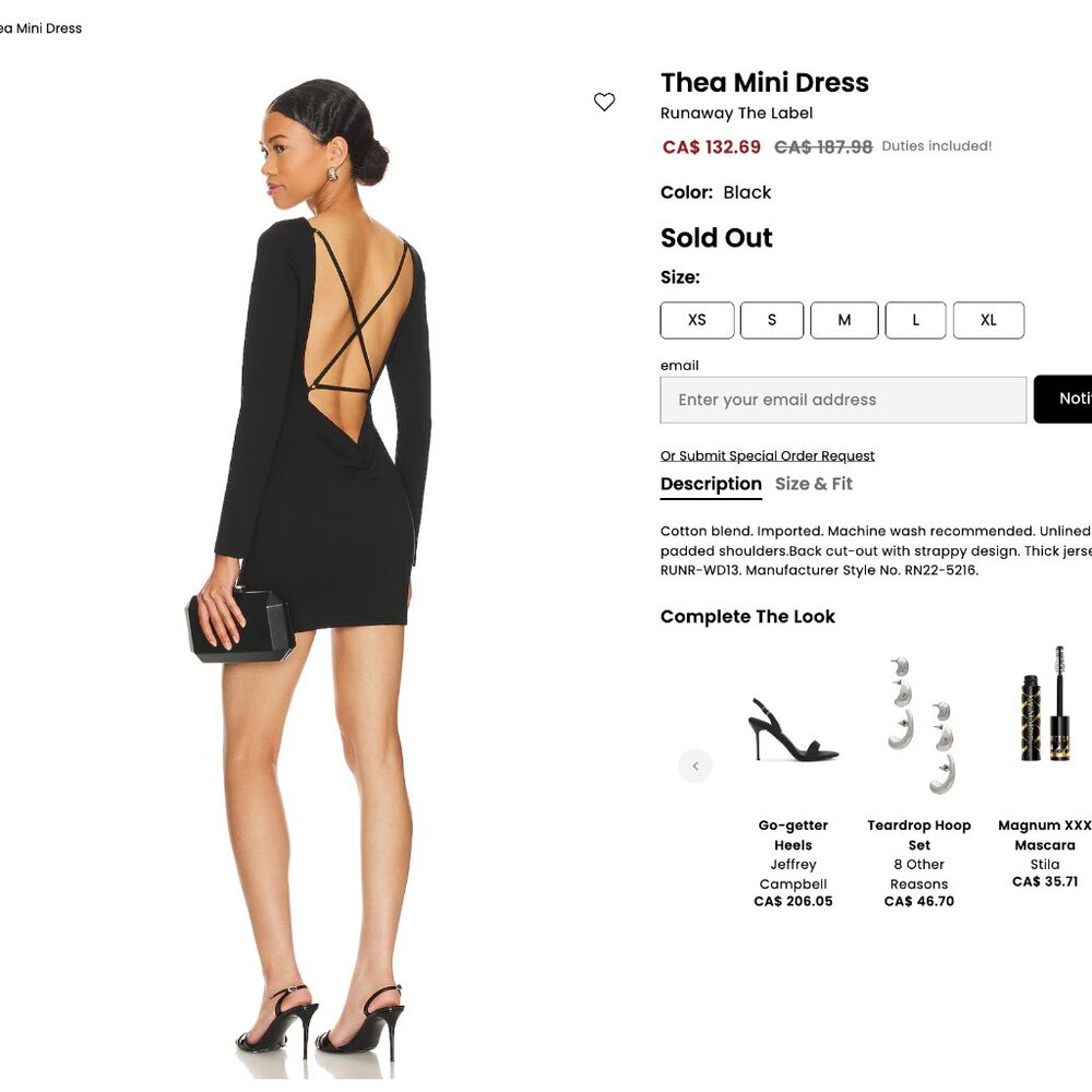 Runaway The Label Black Backless Mini Dress